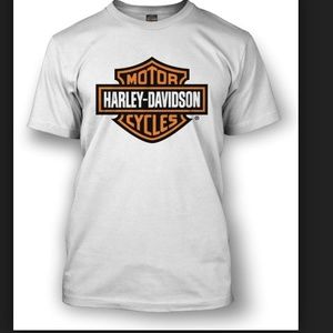 Harley Davidson Tshirt Big Logo New White