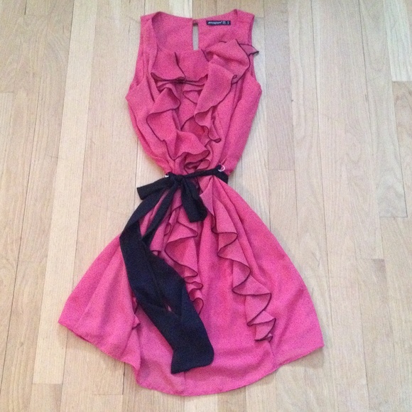 Coral ruffle tied dress from Europe