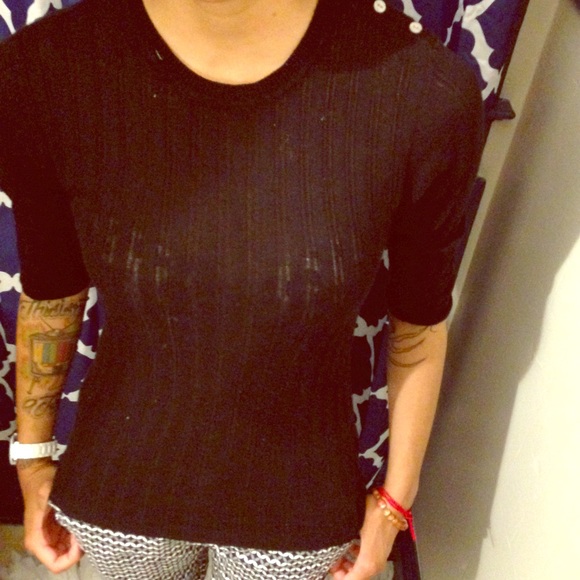 Black top with buttons