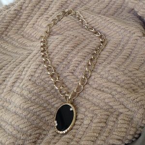 Tinley Road Black and Gold Pendant Chain Necklace