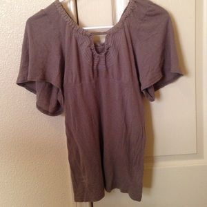 Brown Dolman Sleeve Top