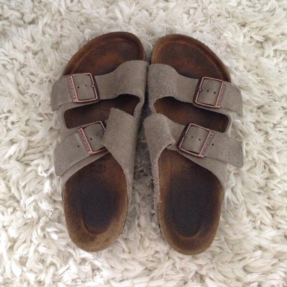 Arizona taupe suede Birkenstocks