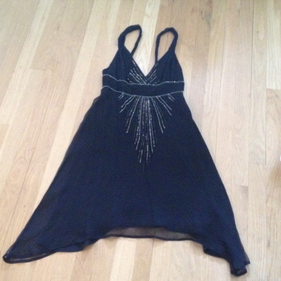 Sequin beaded v neck dress