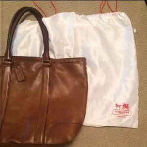 Large leather brown coach purse