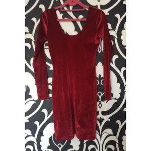 American Apparel Velvet deep red dress