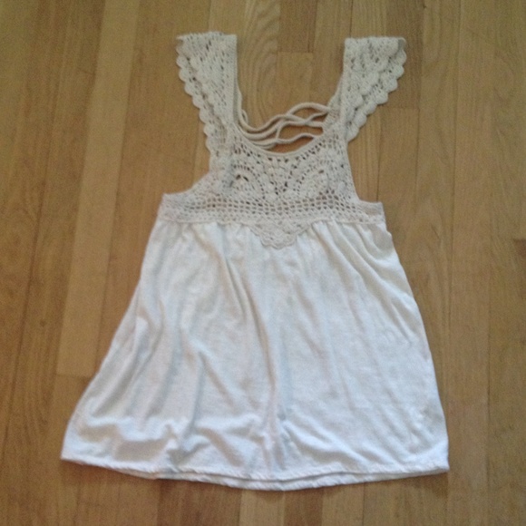 Boho cream crochet top