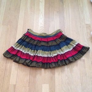 Colorful striped pleated skirt