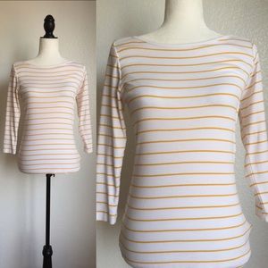 🎉😊Yellow and white pinned stripped top!