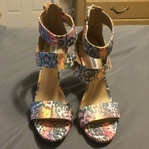new multi-colored snake skin Steve Madden heels.