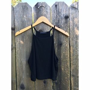 Black Brandy high neck crop