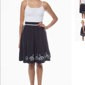 NWOT Navy Embroidery Bicycle Skirt