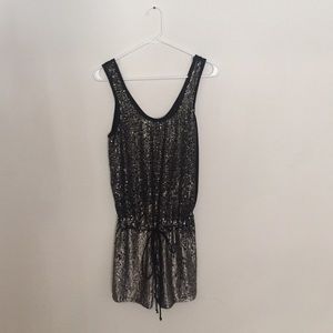 BRAND NEW! Topshop Blk/Silver Sequin Romper
