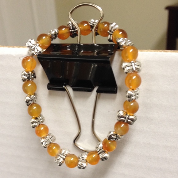 Carnelian and silver bracelet