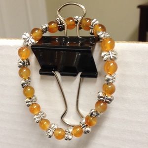 Carnelian and silver bracelet
