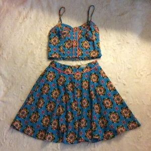 Matching skirt and crop top