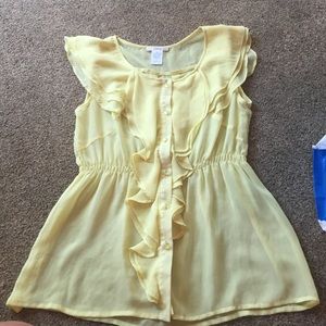 Esley yellow ruffled top