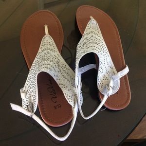 Never worn white sandals!!