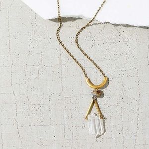 Geo Crystal Pyrite Pendant Necklace