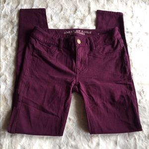 Maroon Stretchy Jeggings