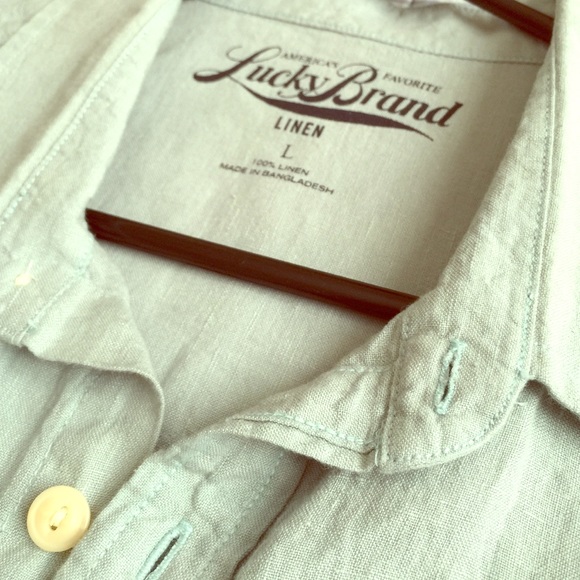 Men's large linen long sleeve shirt lucky brand