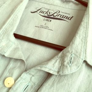 Men's large linen long sleeve shirt lucky brand