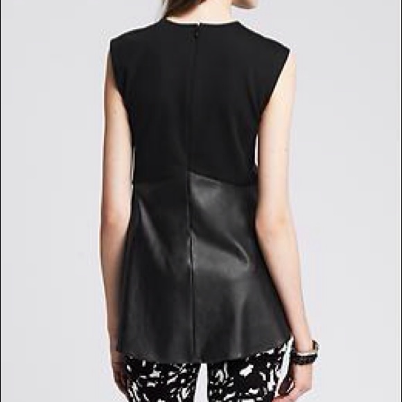 *HP 2x"  Banana Republic faux leather peplum top - Picture 2 of 4