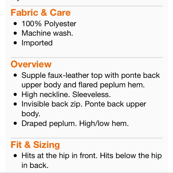 *HP 2x"  Banana Republic faux leather peplum top - Picture 3 of 4