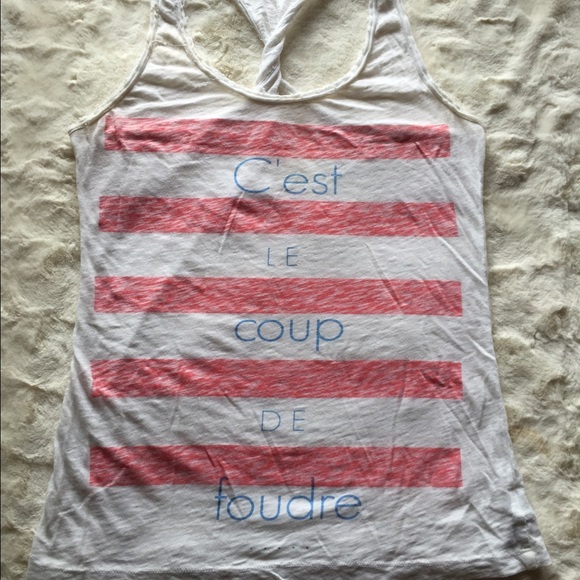 Pink and White Striped Tank Top