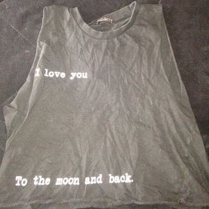 I love you to the moon and back , black tank