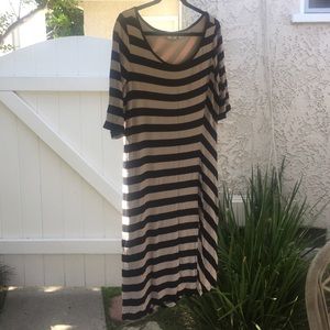 Black and Grey Midi Dress