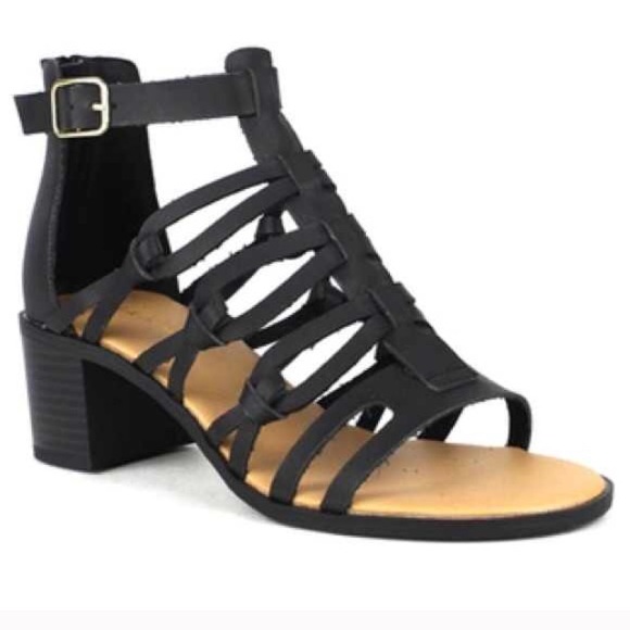 Gladiator Strappy Chunky Heel Sandals