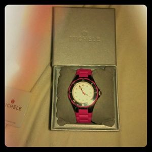 MICHELLE Jelly Bean Watch Hot Pink