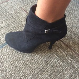 Black suede booties