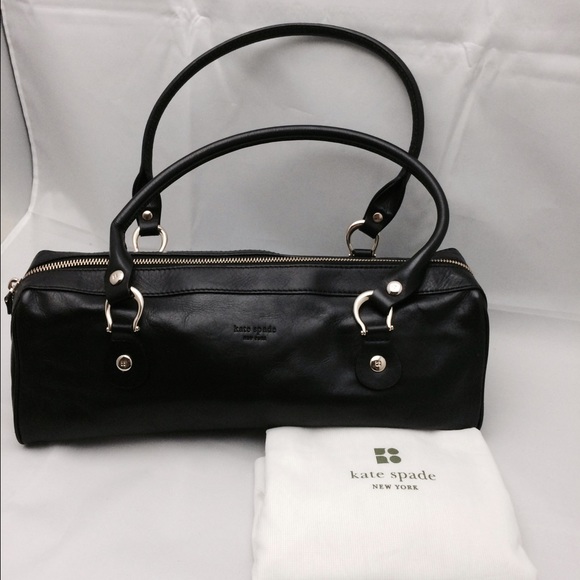 Kate Spade black leather baguette bag