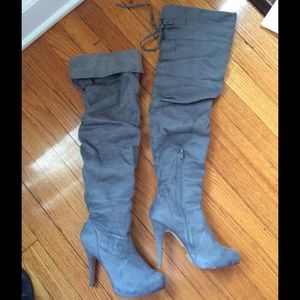 Knee High Grey Boots
