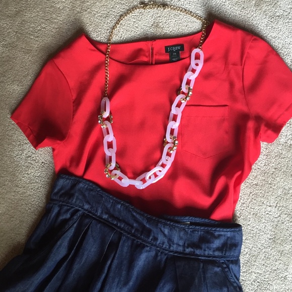 J. Crew silk red top