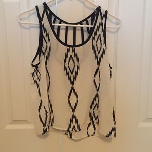 Black &White Sheer Top