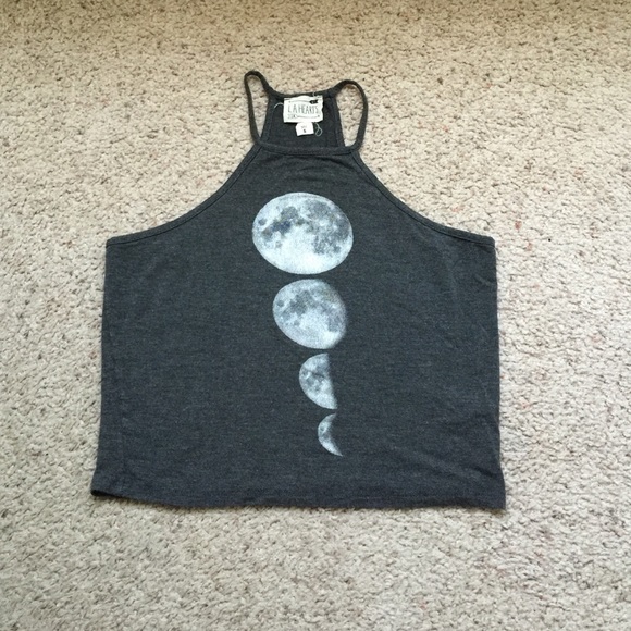 Pacsun moon phases halter crop top