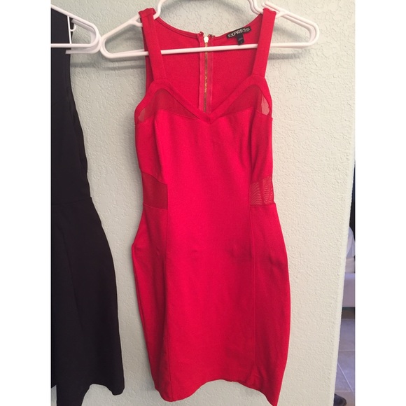 Express Dresses & Skirts - Express red mesh panel dress Express Dresses & Skirts - Express red mesh panel dress