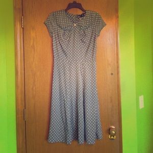 Blue Polka-Dot Dress