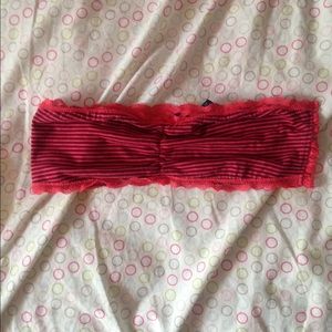 pink and black striped bandeau