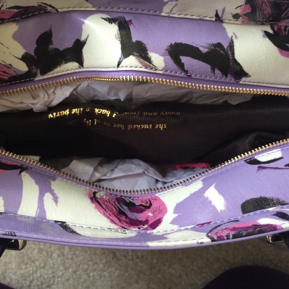 Purple/white floral Kate Spade tote NWT! - Picture 3 of 4