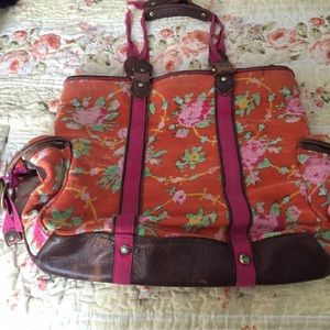 Free People Orange Floral Bag