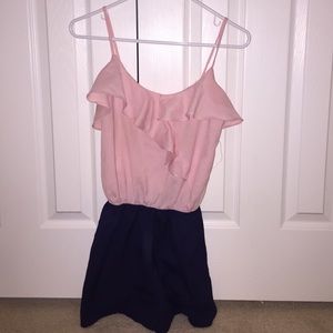Pink & Navy Romper