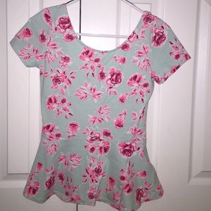 H&M Rose Peplum Top