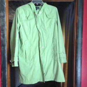 Light green rain coat
