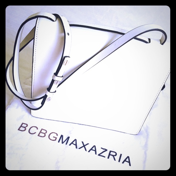 BCBGMaxAzria Handbags - BGBG Maxazria crossbody white leather satchel
