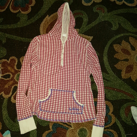 Pink and white button up Billabong hoodie