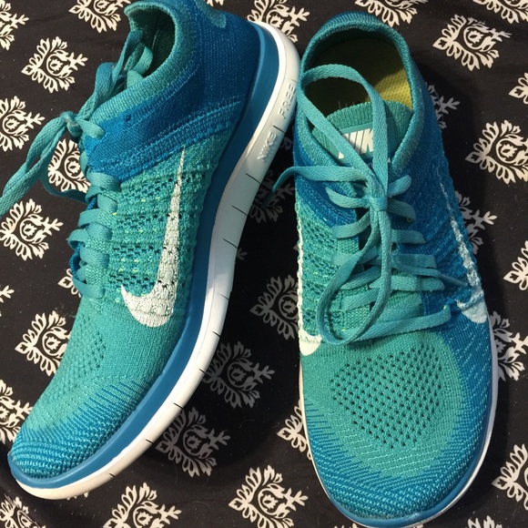 Nike Flyknit Flex Run Sole 7.5 Shoes Blue