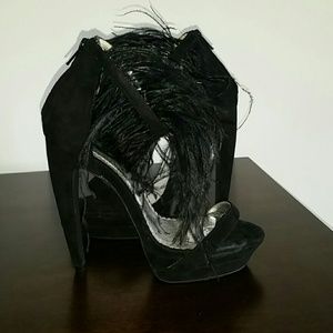 Bebe feathered heels